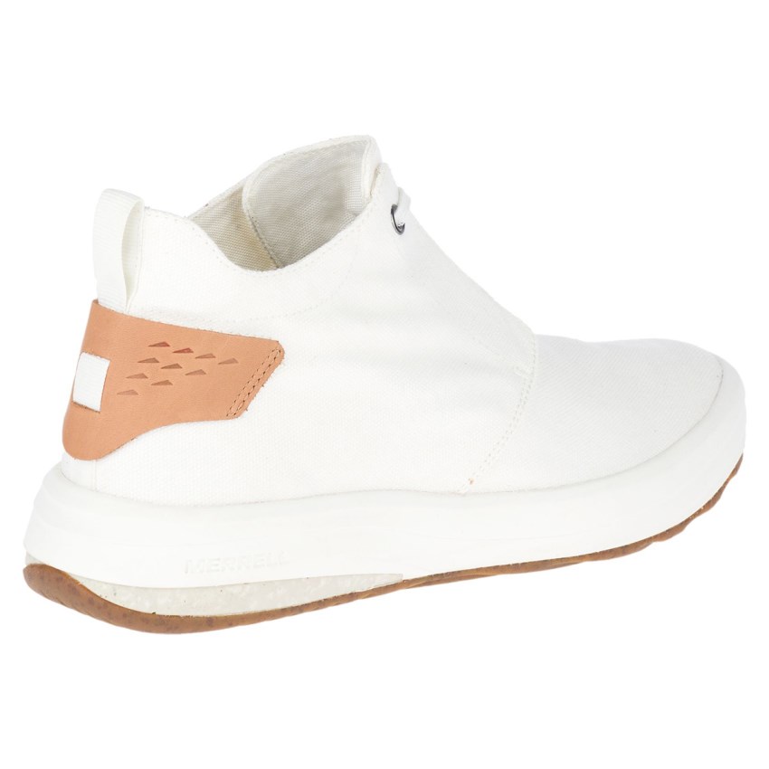 Bottes Merrell Gridway Mid Canvas Blanche Homme | X.N.KGEX